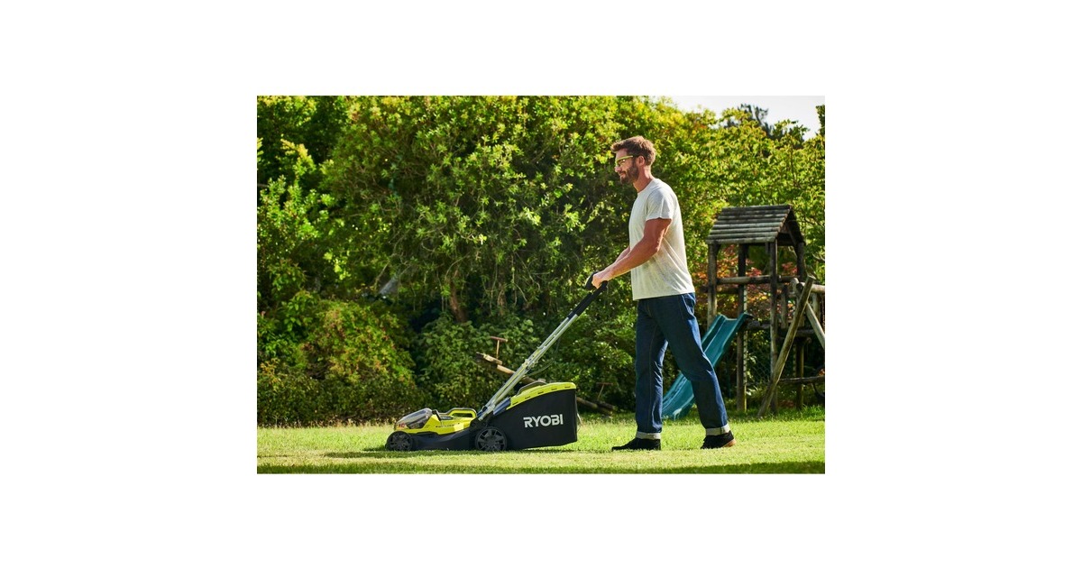 Ryobi ONE+ Hybrid-Rasenmäher RY18LMH37A-225, 18Volt / Kabel(grün/schwarz, 2x 2,5Ah Li-Ionen-Akku)