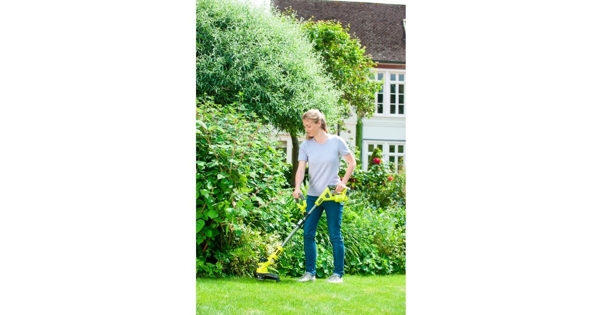 Ryobi ONE+ Hybrid-Rasentrimmer RLT1831H25F, 18Volt + Kabelbetrieb(grün/schwarz, Li-Ionen Akku 2,5Ah)