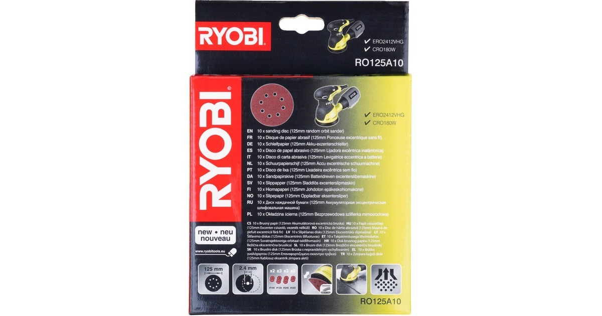 Ryobi Schleifblatt-Set RO125A, 10-teilig Ryobi Schleifblatt-Set RO125A, 10-teilig