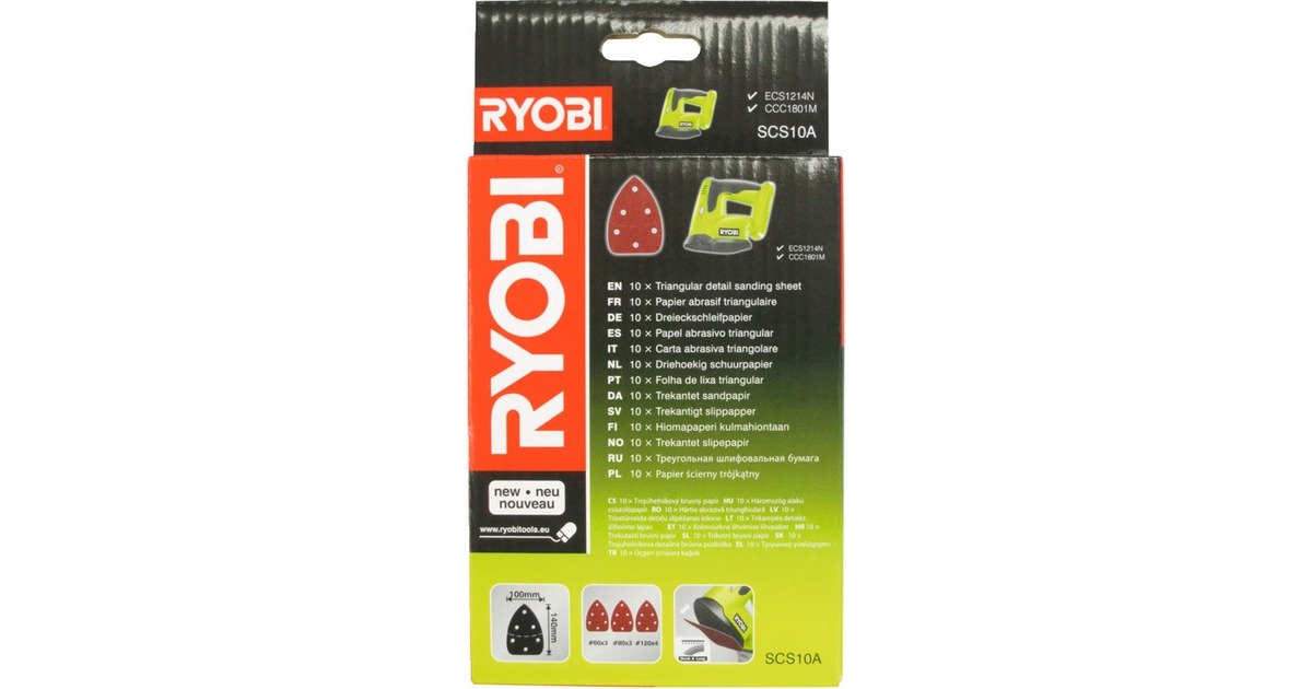 Ryobi Schleifblatt-Set SCS10A, 10-teilig Ryobi Schleifblatt-Set SCS10A, 10-teilig