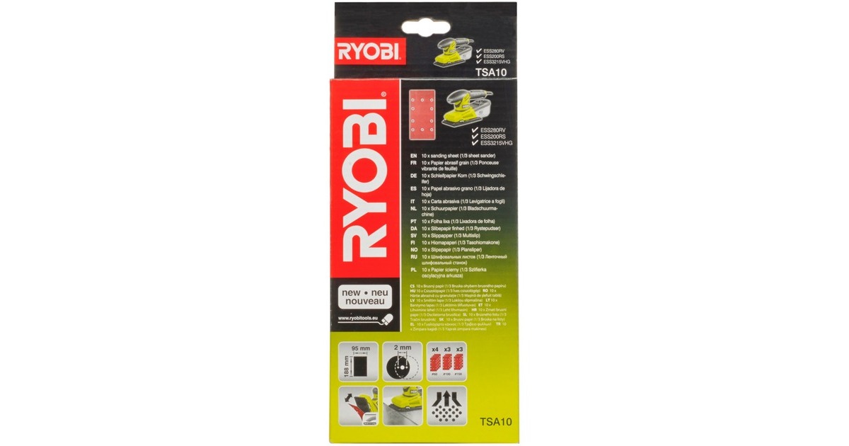 Ryobi Schleifblatt-Set TSA10, 10-teilig Ryobi Schleifblatt-Set TSA10, 10-teilig