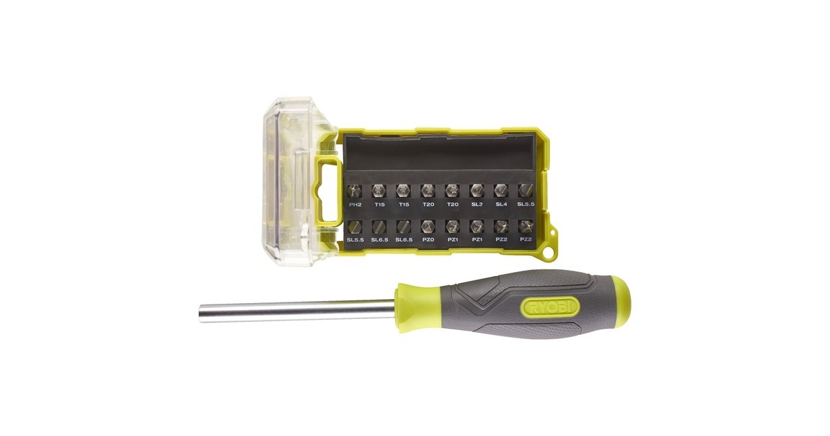 Ryobi Schraubendreher RSD17PCS, mit 17-teiligem Bit-Satz(grün/grau)