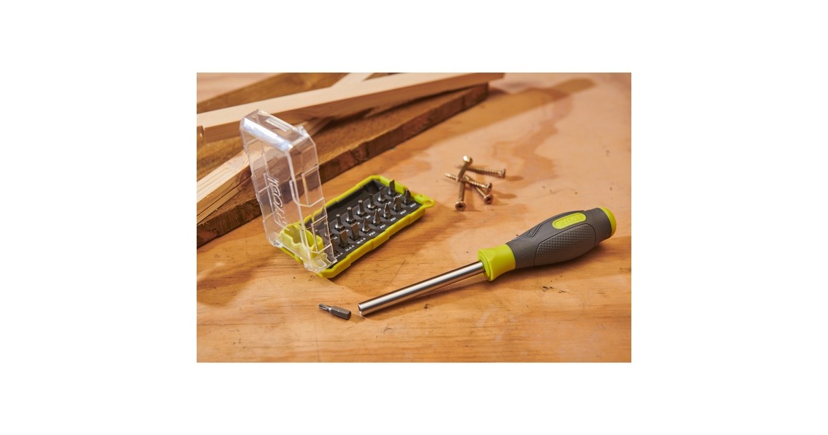 Ryobi Schraubendreher RSD17PCS, mit 17-teiligem Bit-Satz(grün/grau)