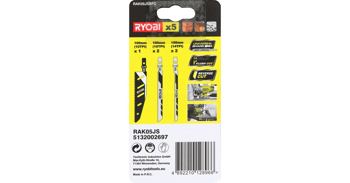 Ryobi Stichsägeblatt-Satz RAK05JSBFC, 5-teilig