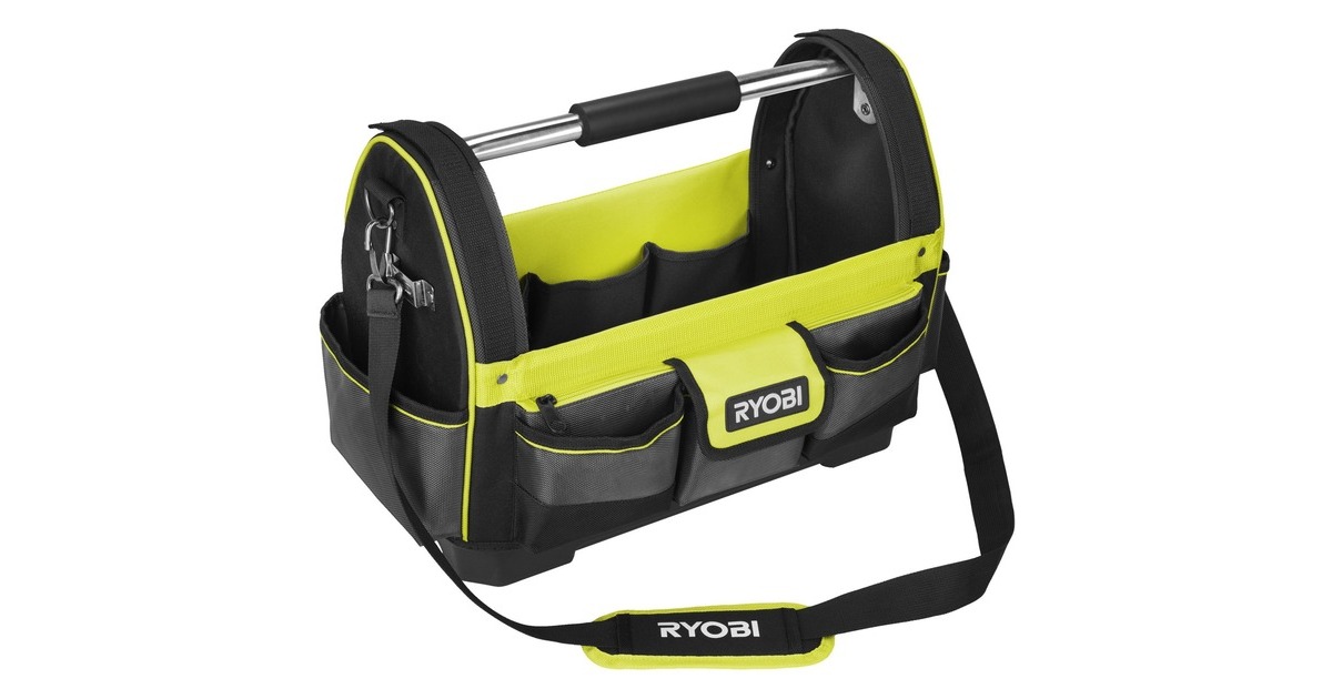 Ryobi Werkzeugtrage RSSLOT1, Größe L, Werkzeugkiste(grün/schwarz, mit Schultergurt)