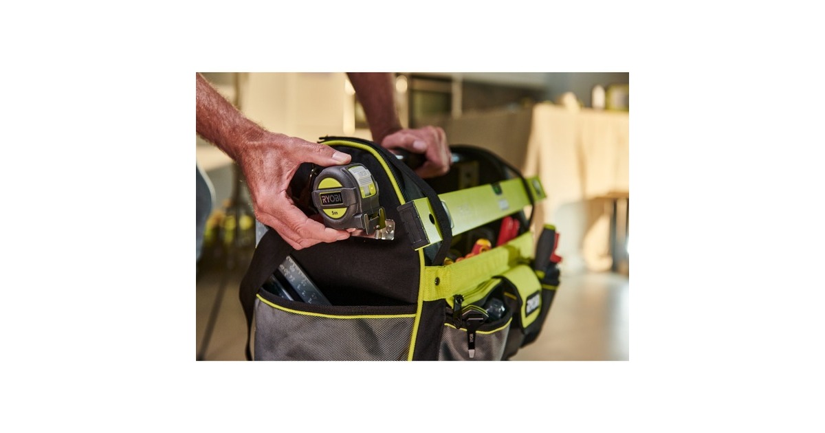 Ryobi Werkzeugtrage RSSLOT1, Größe L, Werkzeugkiste(grün/schwarz, mit Schultergurt)