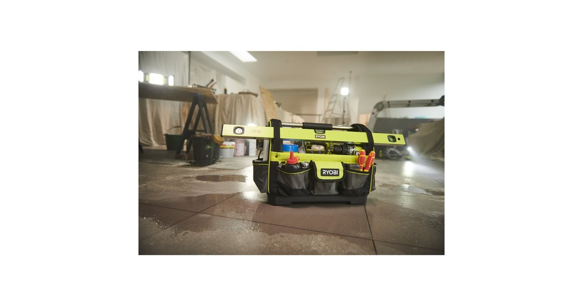 Ryobi Werkzeugtrage RSSLOT1, Größe L, Werkzeugkiste(grün/schwarz, mit Schultergurt)