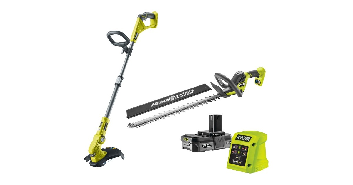RyobiONE+ Akku Kombo-Kit RY18LT18HTA-120, Rasentrimmer + Heckenschere(grün/schwarz, Li-Ionen Akku 2,0Ah) RyobiONE+ Akku Kombo-Kit RY18LT18HTA-120, Rasentrimmer + Heckenschere(grün/schwarz, Li-Ionen Akku 2,0Ah)