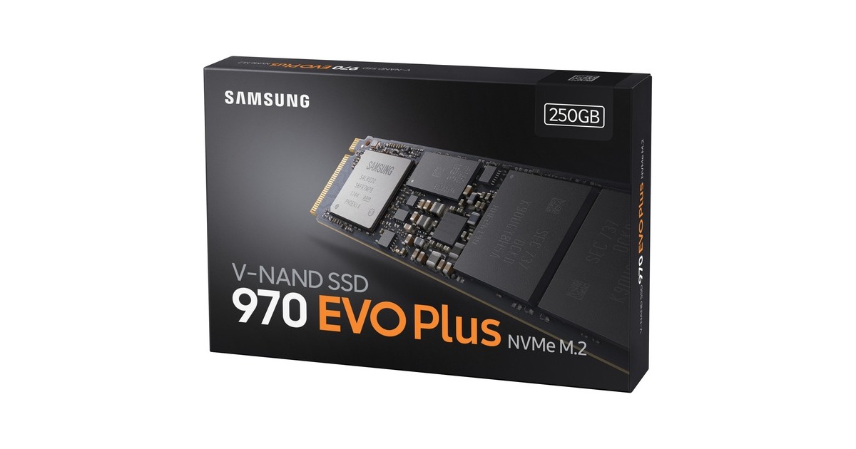 SAMSUNG 970 EVO Plus 250 GB, SSD(schwarz, PCIe 3.0 x4, NVMe 1.3, M.2 2280, intern)