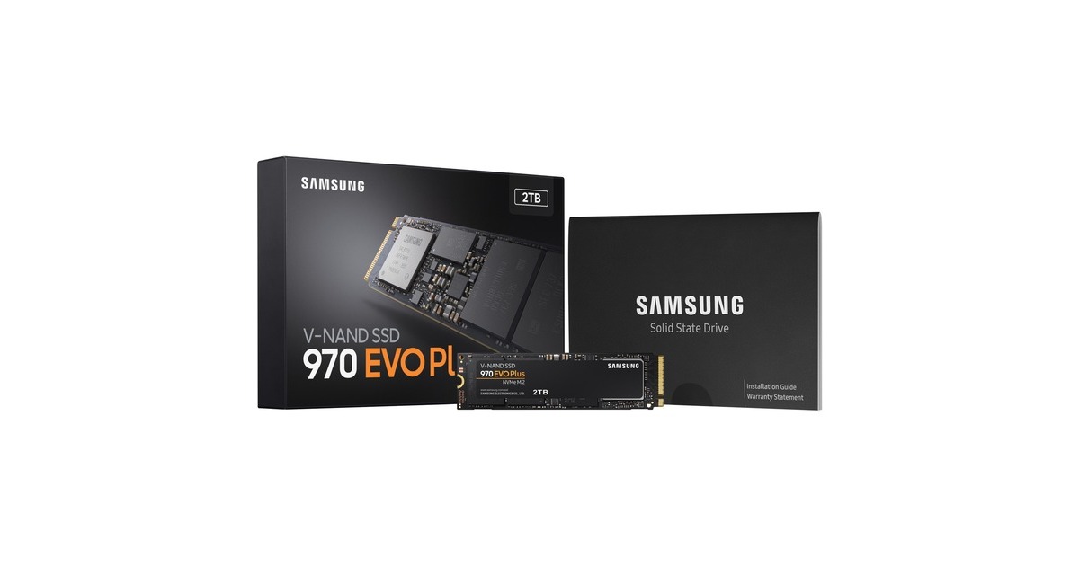 SAMSUNG 970 EVO Plus 2 TB, SSD(schwarz, PCIe 3.0 x4, NVMe 1.3, M.2 2280, intern)