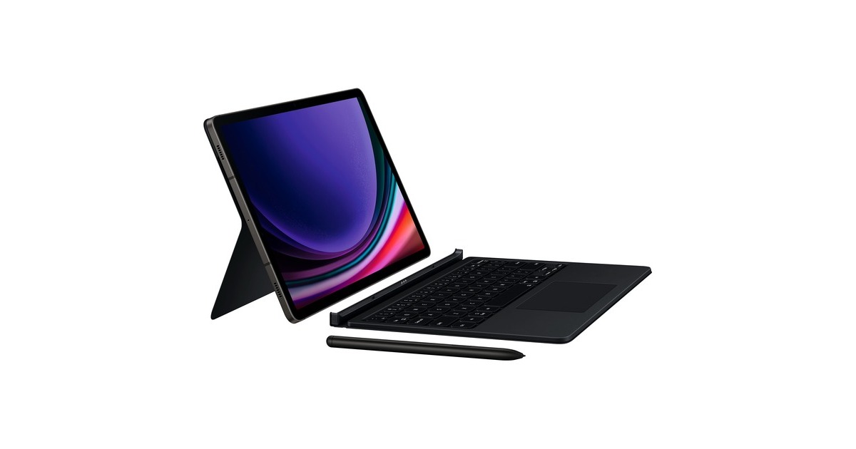 SAMSUNG Book Cover Keyboard EF-DX715 für das Galaxy Tab S9, Tastatur(schwarz, DE-Layout)