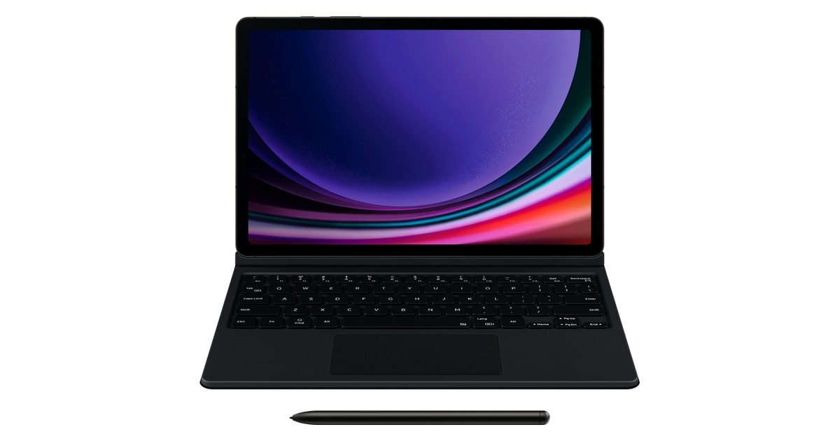 SAMSUNG Book Cover Keyboard EF-DX715 für das Galaxy Tab S9, Tastatur(schwarz, DE-Layout)