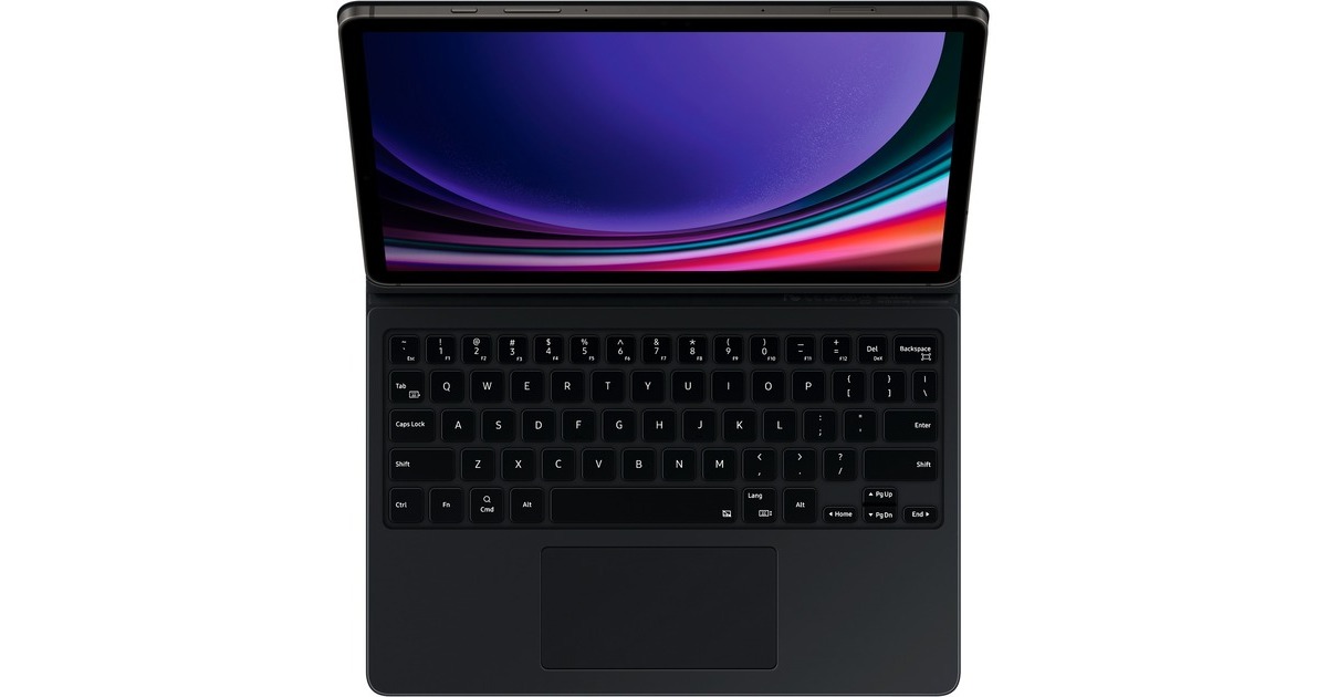 SAMSUNG Book Cover Keyboard EF-DX715 für das Galaxy Tab S9, Tastatur(schwarz, DE-Layout)