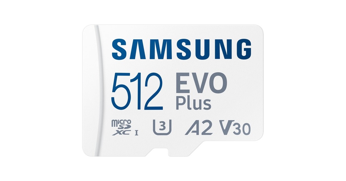 SAMSUNG EVO Plus 512 GB microSDXC (2021), Speicherkarte(weiß, UHS-I U3, Class 10, V30, A2)
