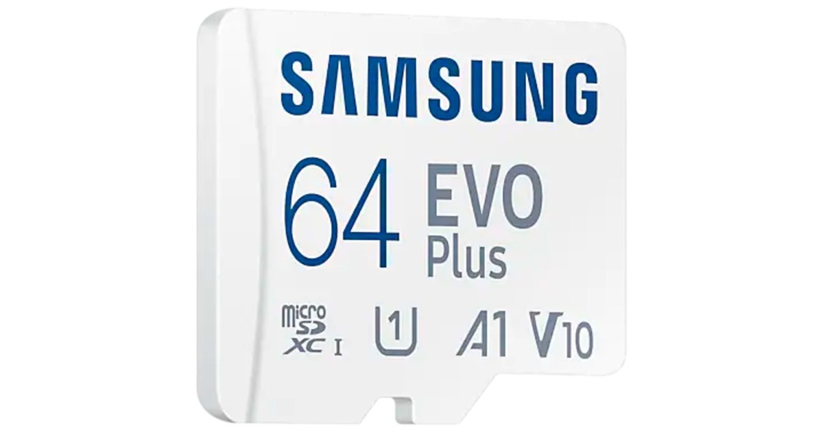 SAMSUNG EVO Plus 64GB microSDXC (2021), Speicherkarte(weiß, UHS-I U1, Class 10, V10, A1)