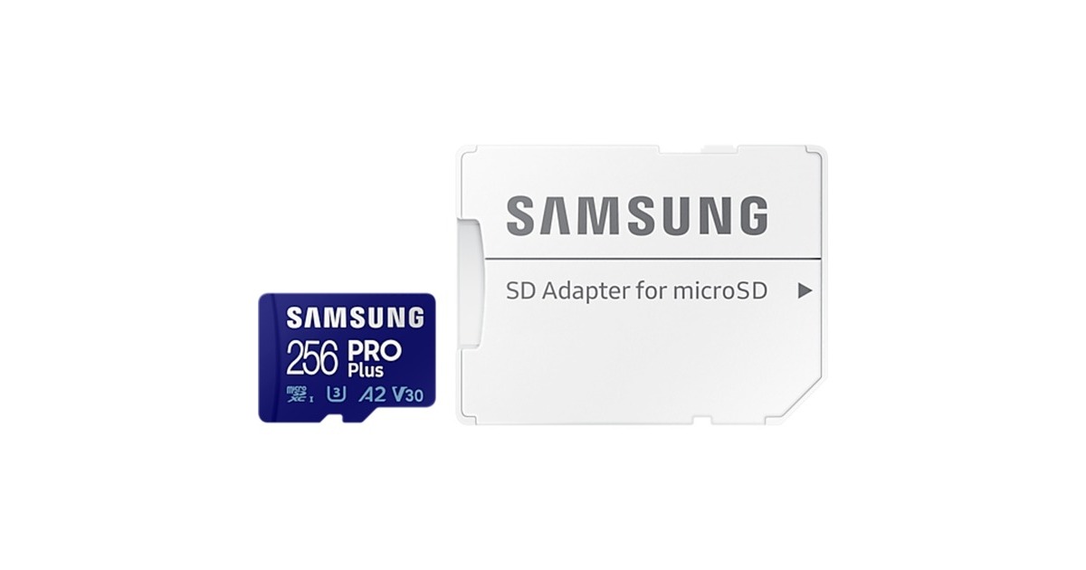 SAMSUNG PRO Plus 256 GB SDXC (2023), Speicherkarte(UHS-I U3, Class 10, V30, inkl. USB-Adapter)