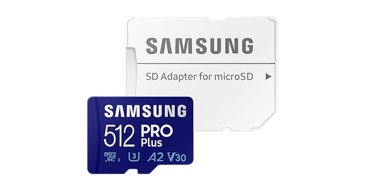 SAMSUNG PRO Plus 512 GB SDXC (2023), Speicherkarte(UHS-I U3, Class 10, V30, inkl. USB-Adapter)