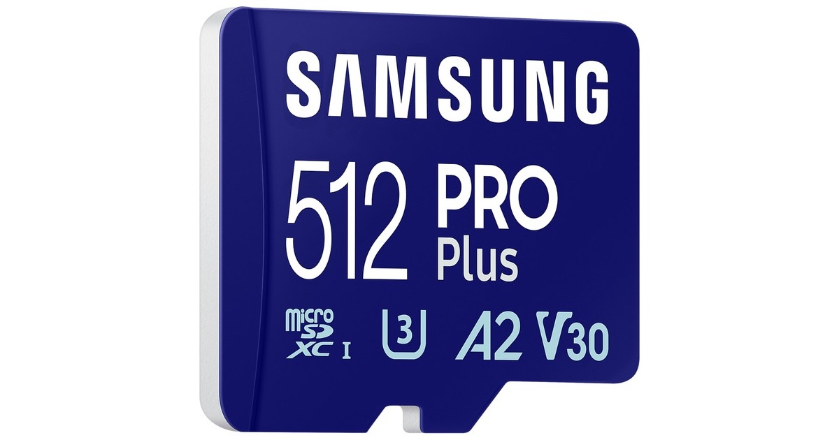 SAMSUNG PRO Plus 512 GB microSDXC (2023), Speicherkarte(blau, UHS-I U3, Class 10, V30, A2)