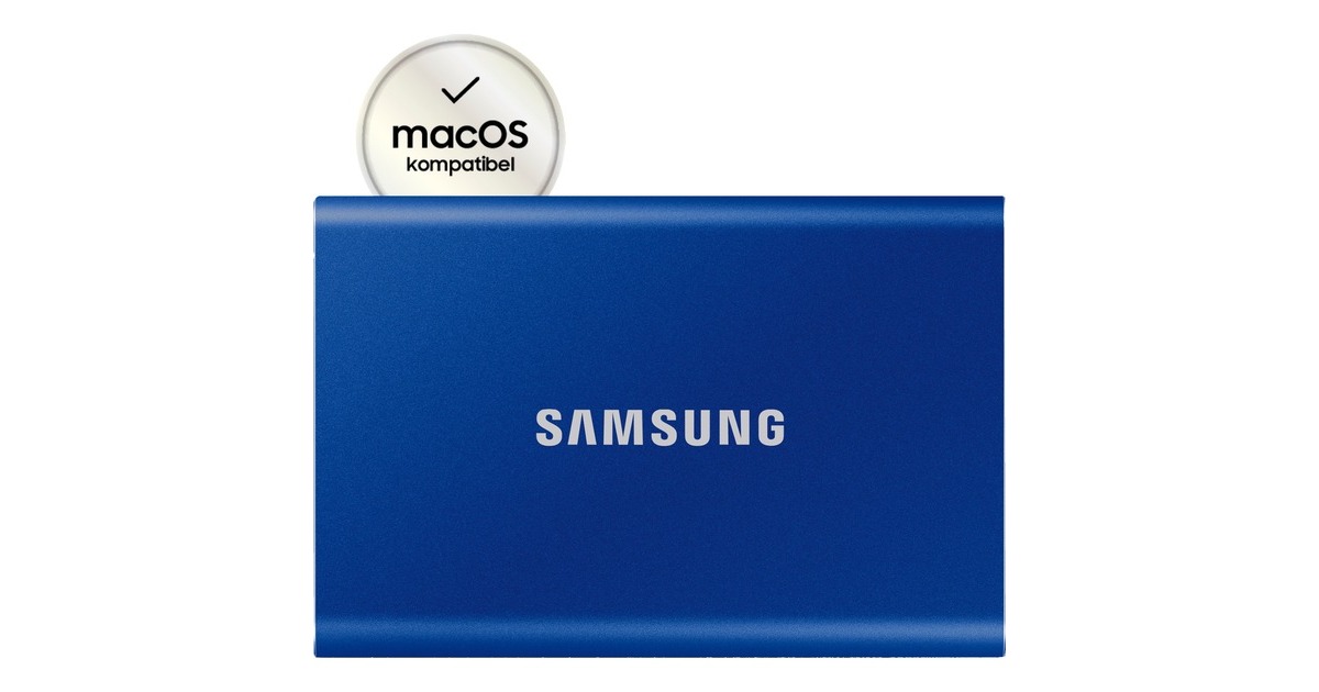 SAMSUNG Portable SSD T7 1TB, Externe SSD(blau, USB-C 3.2 Gen 2 (10 Gbit/s), extern)