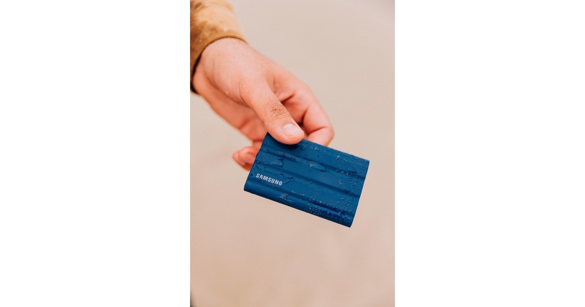 SAMSUNG Portable SSD T7 Shield 1 TB, Externe SSD(blau, USB-C 3.2 Gen 2 (10 Gbit/s), extern)