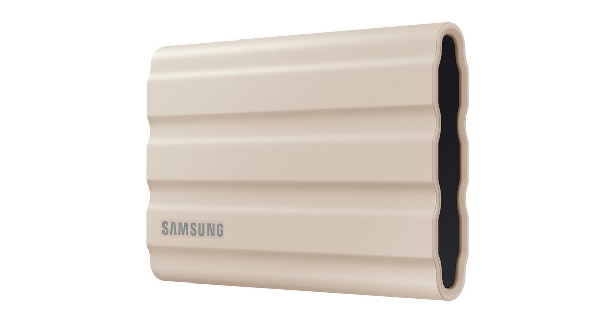 SAMSUNG Portable SSD T7 Shield 2 TB, Externe SSD(beige, USB-C 3.2 Gen 2 (10 Gbit/s), extern)