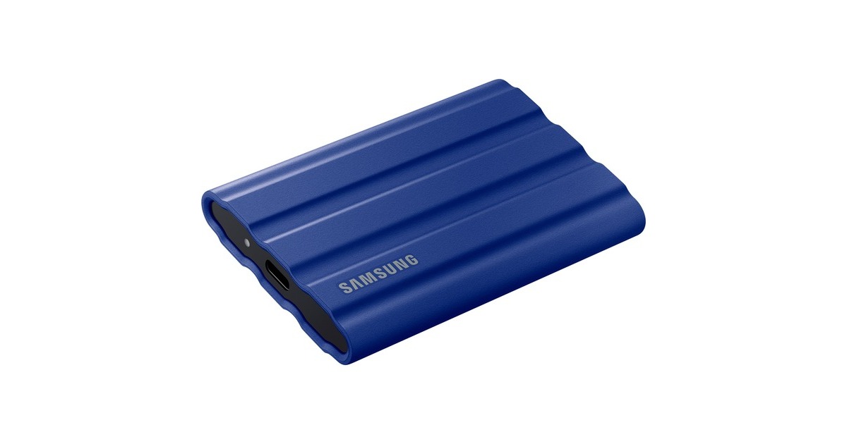 SAMSUNG Portable SSD T7 Shield 2 TB, Externe SSD(blau, USB-C 3.2 Gen 2 (10 Gbit/s), extern)