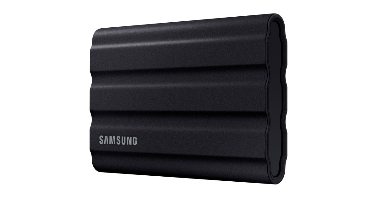 SAMSUNG Portable SSD T7 Shield 2 TB, Externe SSD(schwarz, USB-C 3.2 Gen 2 (10 Gbit/s), extern)