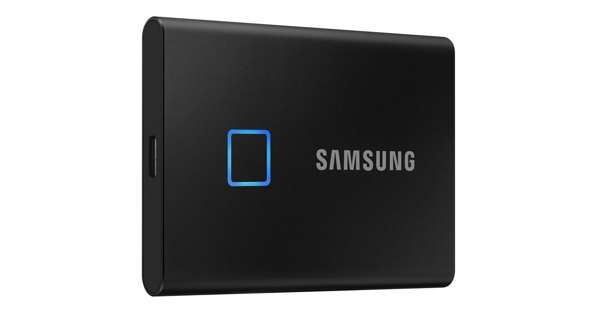 SAMSUNG Portable SSD T7 Touch 2TB, Externe SSD(schwarz, USB-C 3.2 Gen 2 (10 Gbit/s), extern)