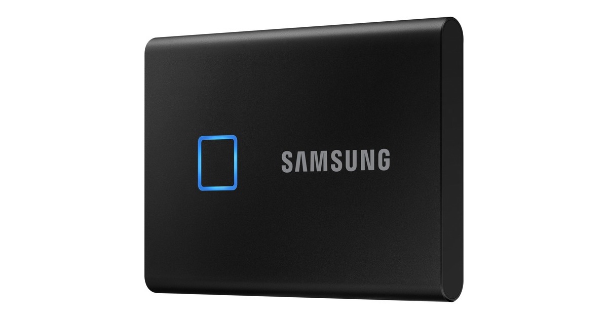 SAMSUNG Portable SSD T7 Touch 2TB, Externe SSD(schwarz, USB-C 3.2 Gen 2 (10 Gbit/s), extern)