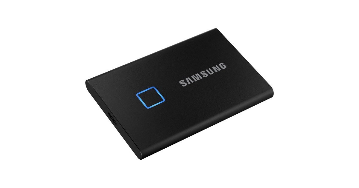 SAMSUNG Portable SSD T7 Touch 2TB, Externe SSD(schwarz, USB-C 3.2 Gen 2 (10 Gbit/s), extern)
