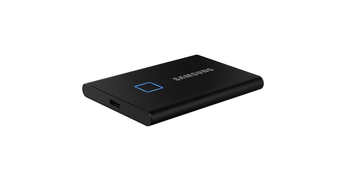 SAMSUNG Portable SSD T7 Touch 2TB, Externe SSD(schwarz, USB-C 3.2 Gen 2 (10 Gbit/s), extern)