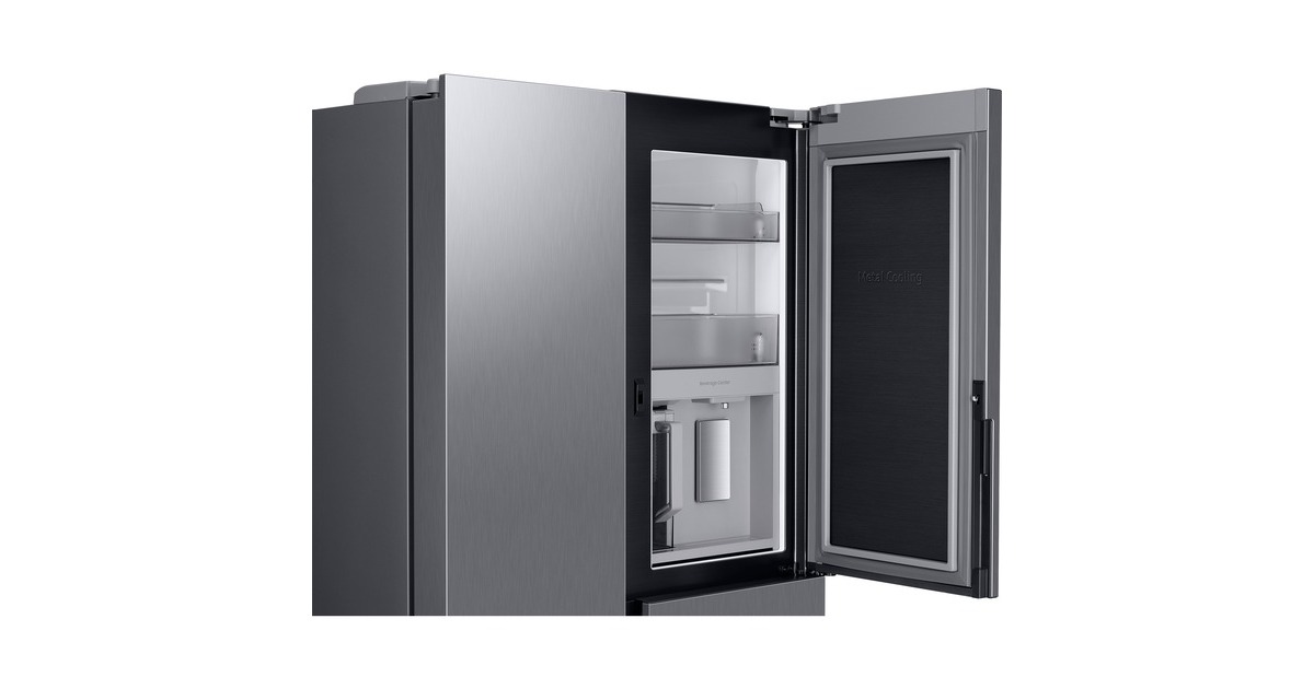 SAMSUNG RH69B8020S9/EG RS8000, Side-by-Side(edelstahl/silber, Food Showcase Tür, Beverage Center, Wassertank)