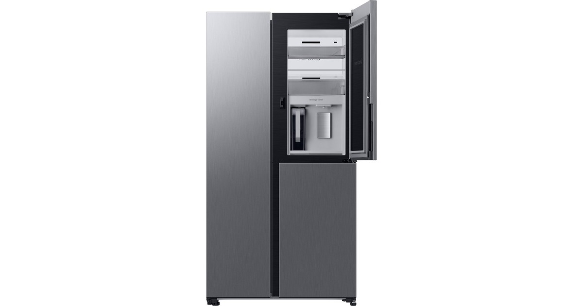 SAMSUNG RH69B8920S9/EG RS8000, Side-by-Side(edelstahl/silber, Food Showcase Tür, Beverage Center, Festwasseranschluss)