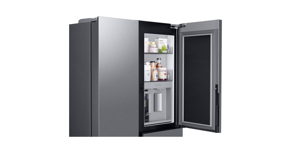 SAMSUNG RH69B8920S9/EG RS8000, Side-by-Side(edelstahl/silber, Food Showcase Tür, Beverage Center, Festwasseranschluss)