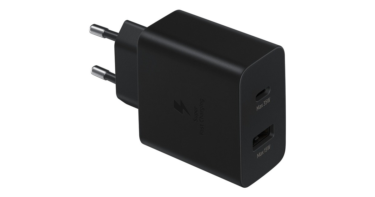 SAMSUNG SFC Travel Adapter Duo, Ladegerät(schwarz, Schnellladefunktion 35W)