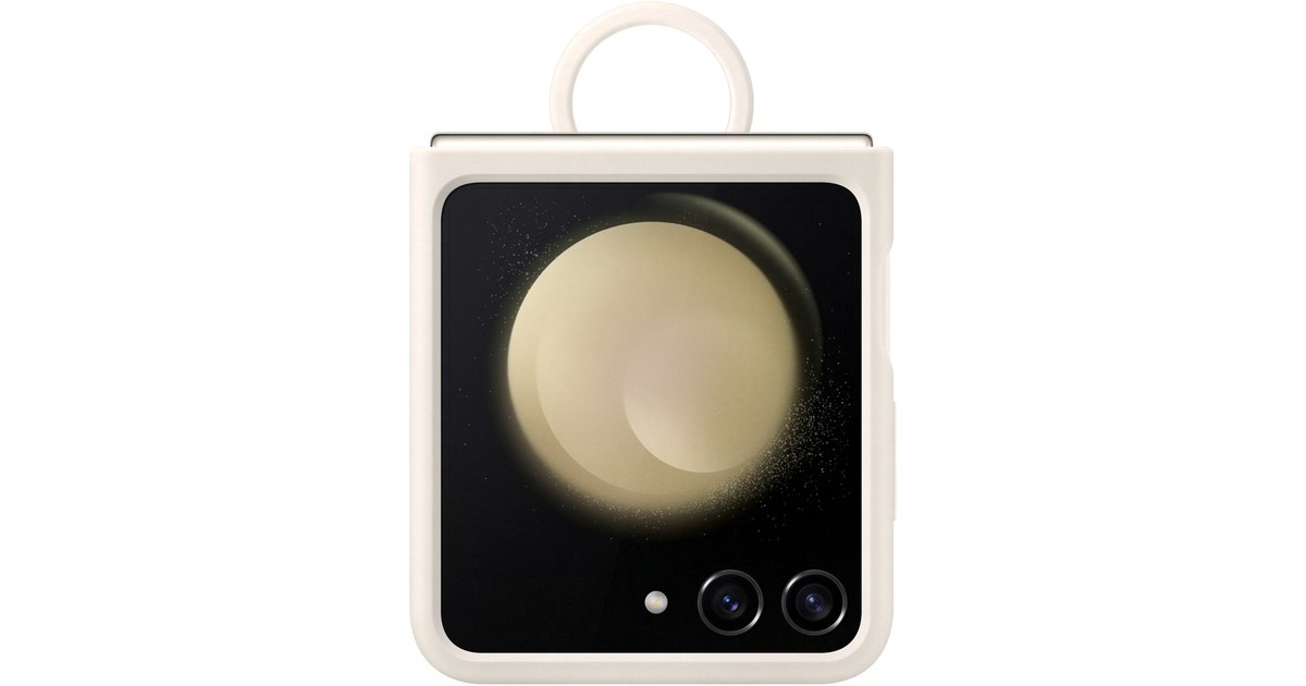 SAMSUNG Silicone Case mit Ring, Handyhülle(creme, Samsung Galaxy Z Flip5)