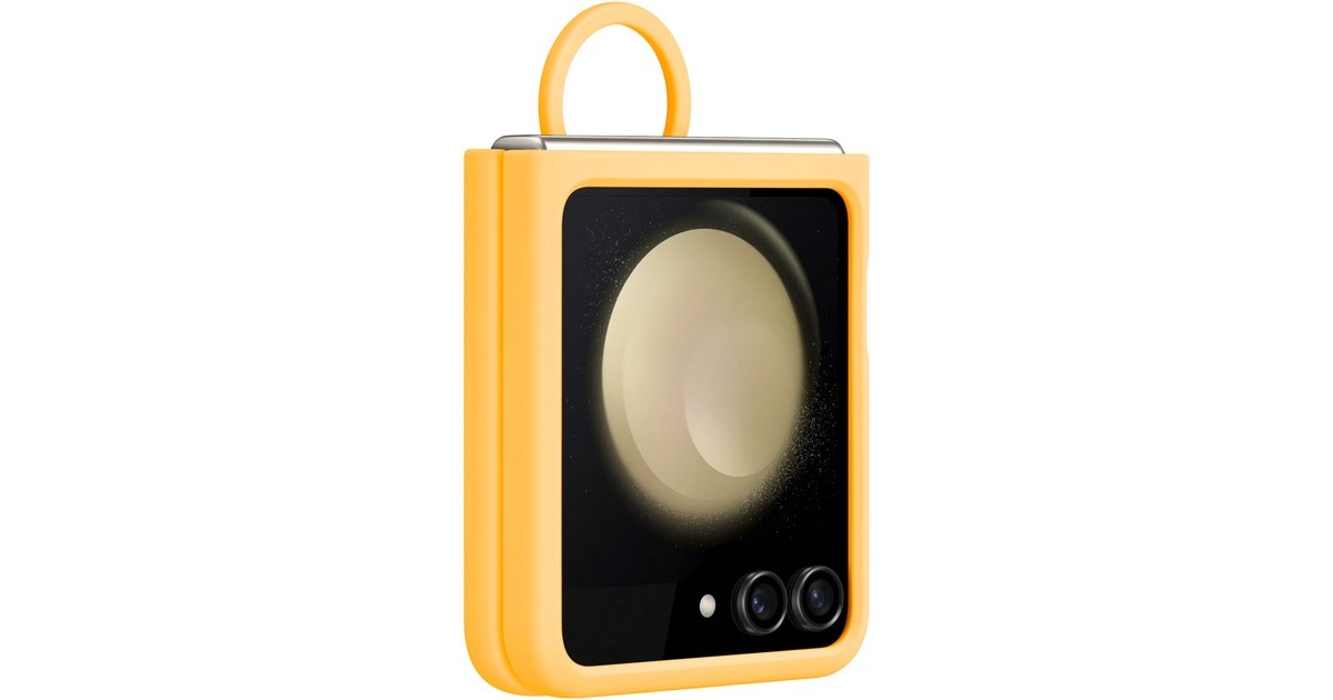 SAMSUNG Silicone Case mit Ring, Handyhülle(apricot, Samsung Galaxy Z Flip5)