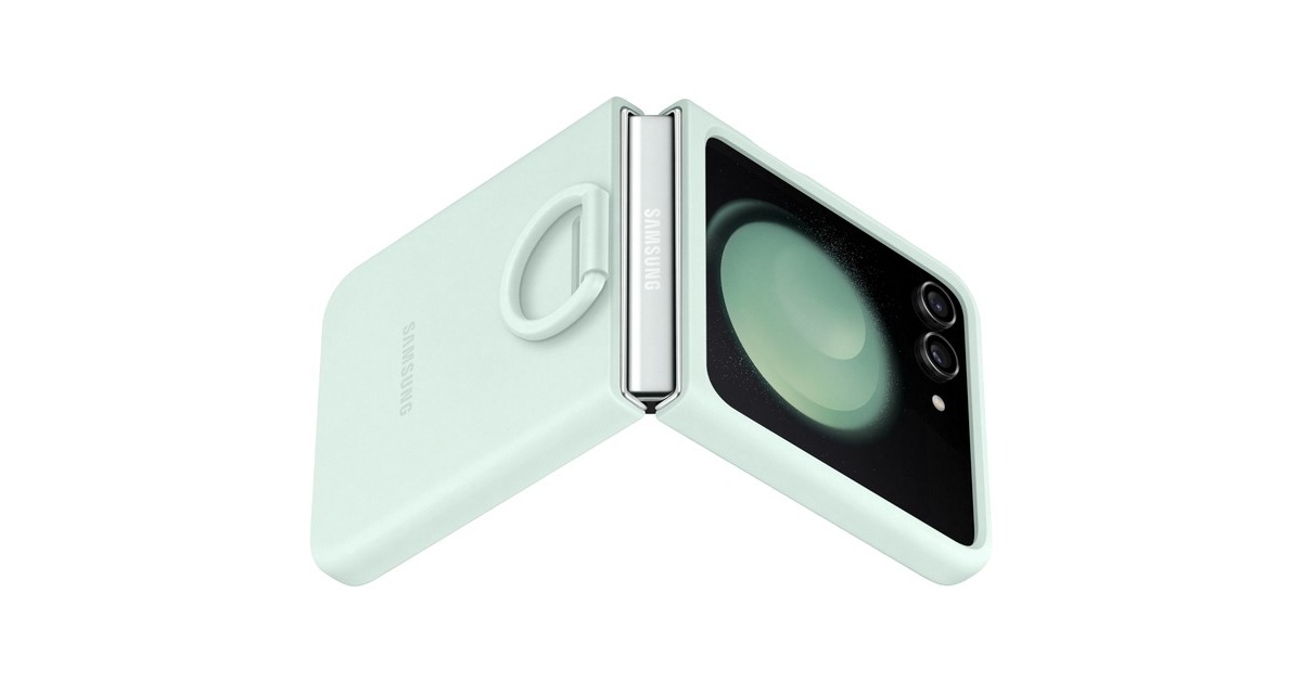 SAMSUNG Silicone Case mit Ring, Handyhülle(mint, Samsung Galaxy Z Flip5)