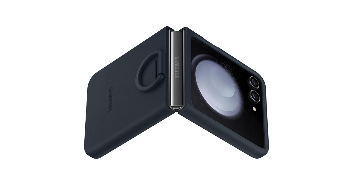 SAMSUNG Silicone Case mit Ring, Handyhülle(dunkelblau, Samsung Galaxy Z Flip5)