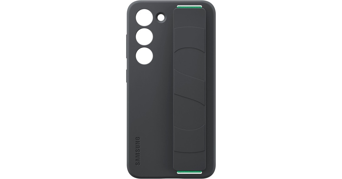 SAMSUNG Silicone Grip Case, Schutzhülle(schwarz/grün, Samsung Galaxy S23)