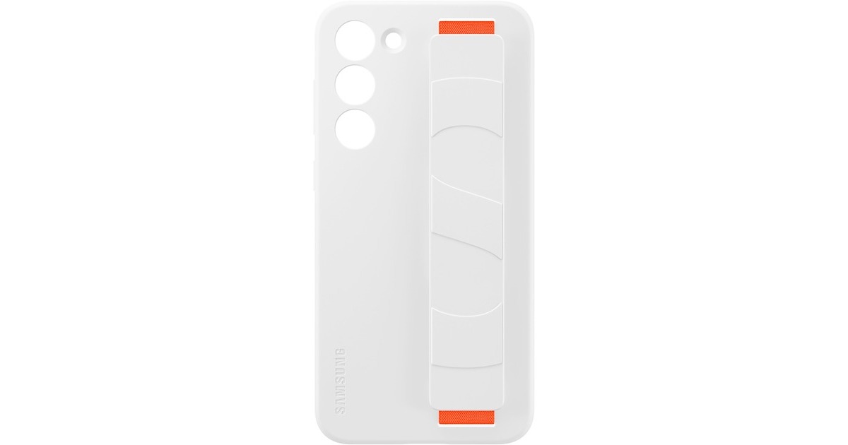 SAMSUNG Silicone Grip Case, Schutzhülle(weiß/orange, Samsung Galaxy S23+)
