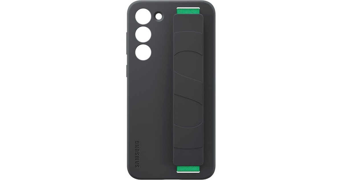 SAMSUNG Silicone Grip Case, Schutzhülle(schwarz/grün, Samsung Galaxy S23+)