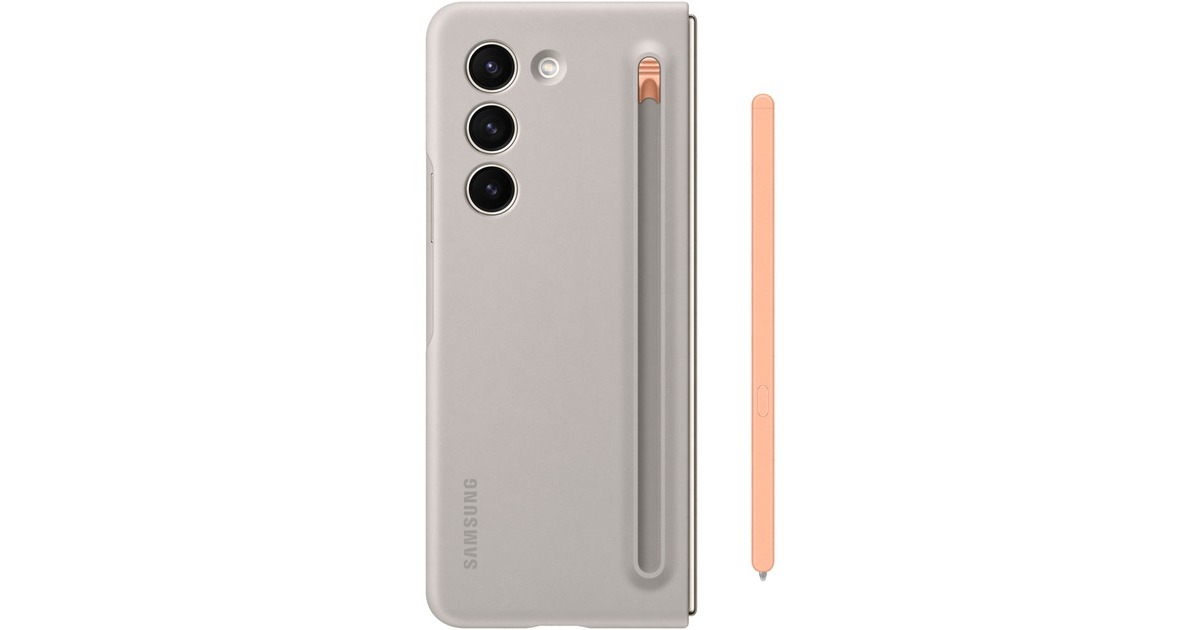SAMSUNG Slim S Pen Case, Handyhülle(beige, Samsung Galaxy Z Fold5)