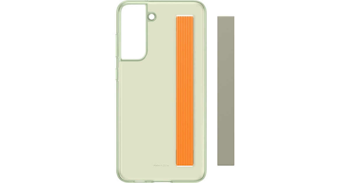 SAMSUNG Slim Strap Cover, Handy(olivgrün/orange, Samsung Galaxy S21 FE)
