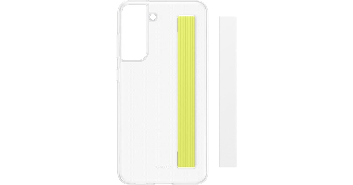 SAMSUNG Slim Strap Cover, Handy(weiß/gelb, Samsung Galaxy S21 FE)