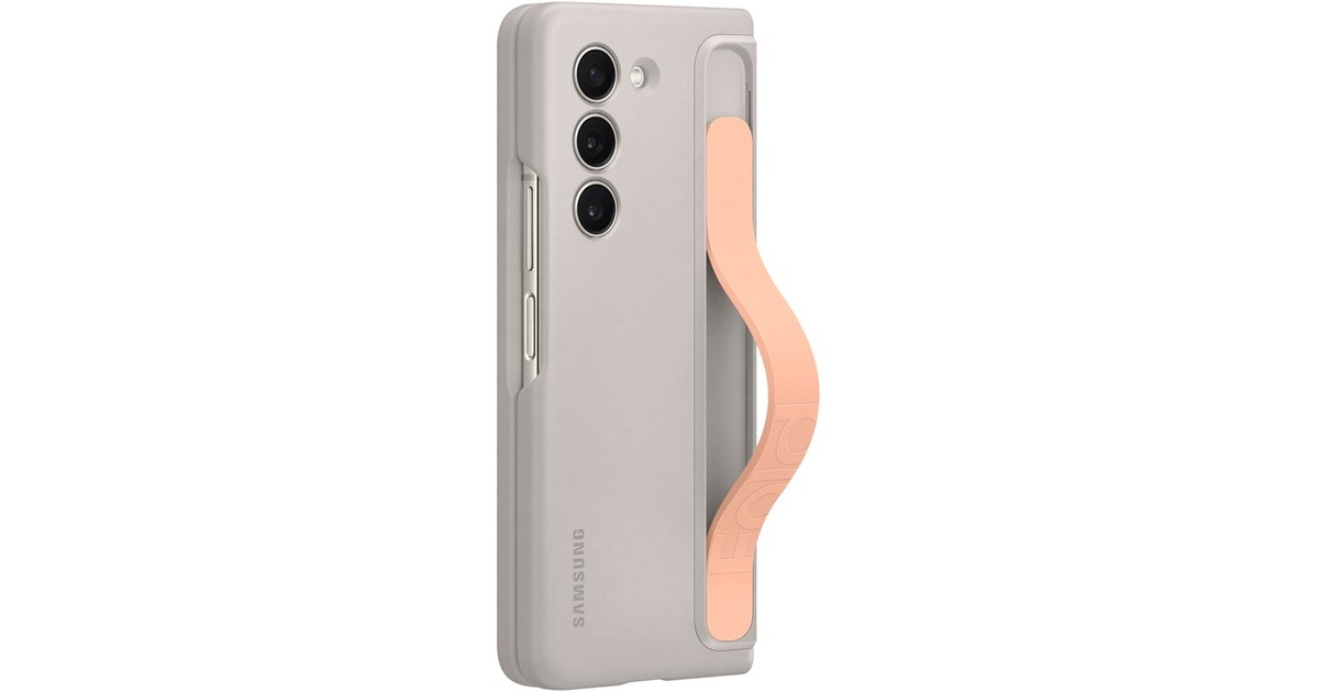 SAMSUNG Standing Case with Strap, Handyhülle(beige, Samsung Galaxy Z Fold5)