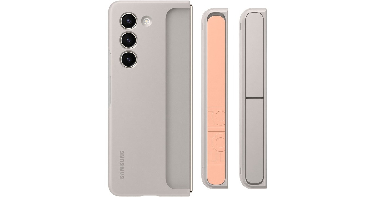 SAMSUNG Standing Case with Strap, Handyhülle(beige, Samsung Galaxy Z Fold5)