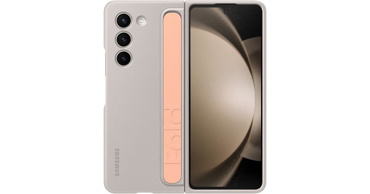 SAMSUNG Standing Case with Strap, Handyhülle(beige, Samsung Galaxy Z Fold5)
