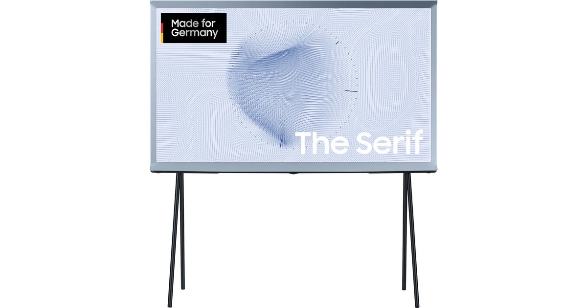 SAMSUNG The Serif GQ-55LS01BH, QLED-Fernseher(108 cm (55 Zoll), taubenblau/schwarz, UltraHD/4K, SmartTV, WLAN, Bluetooth, HDR10+, FreeSync Premium)