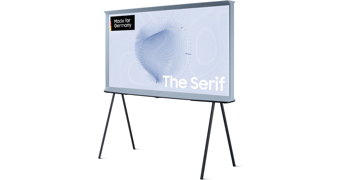 SAMSUNG The Serif GQ-55LS01BH, QLED-Fernseher(108 cm (55 Zoll), taubenblau/schwarz, UltraHD/4K, SmartTV, WLAN, Bluetooth, HDR10+, FreeSync Premium)